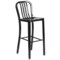 Merrick Lane Santorini 30 Inch Galvanized Steel Indoor/Outdoor Counter Bar Stool With Slatted Back And Powder Coated Finish
